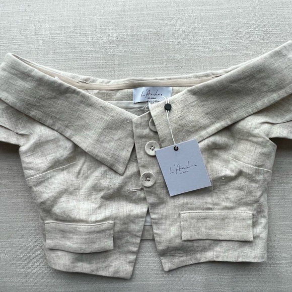 Revolve L’Academie Orsina Linen Top XS - Picture 2 of 4